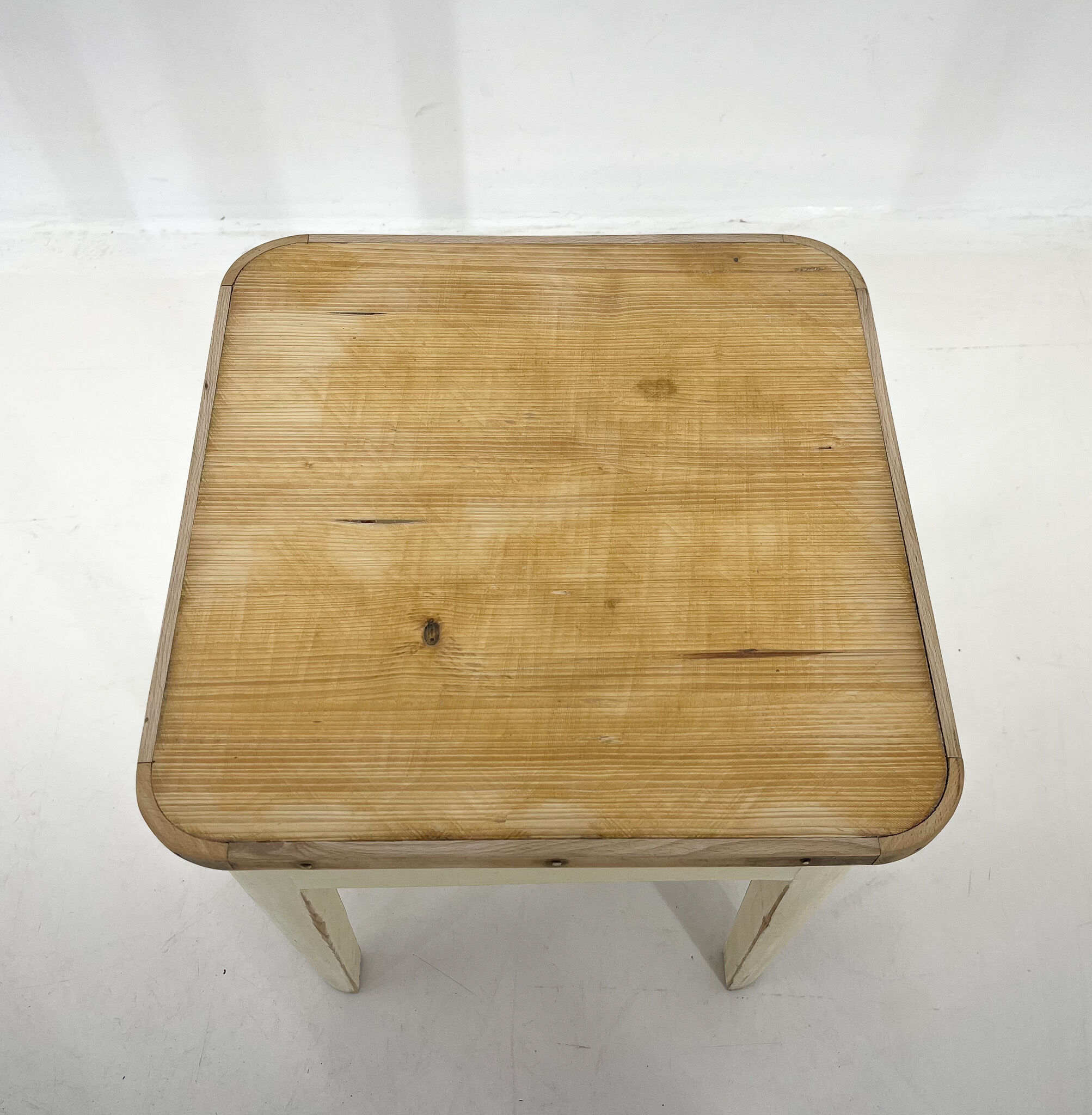 1950's Wooden Stool with Storage Space