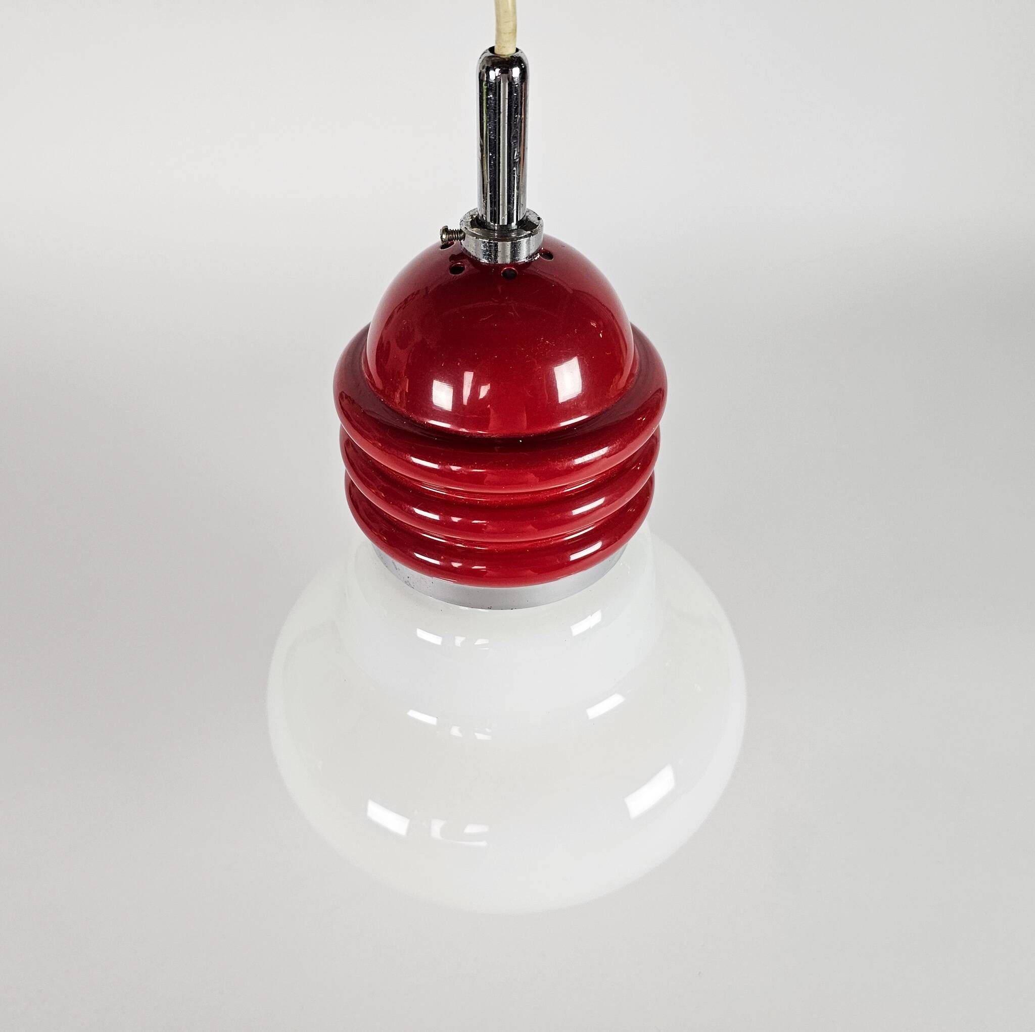 Tronconi - Enrico Tronconi - 'Bulb lamp' -  opaline - chroom - Italie - 1970's