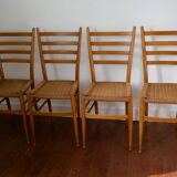 Chairs made of wood and rope