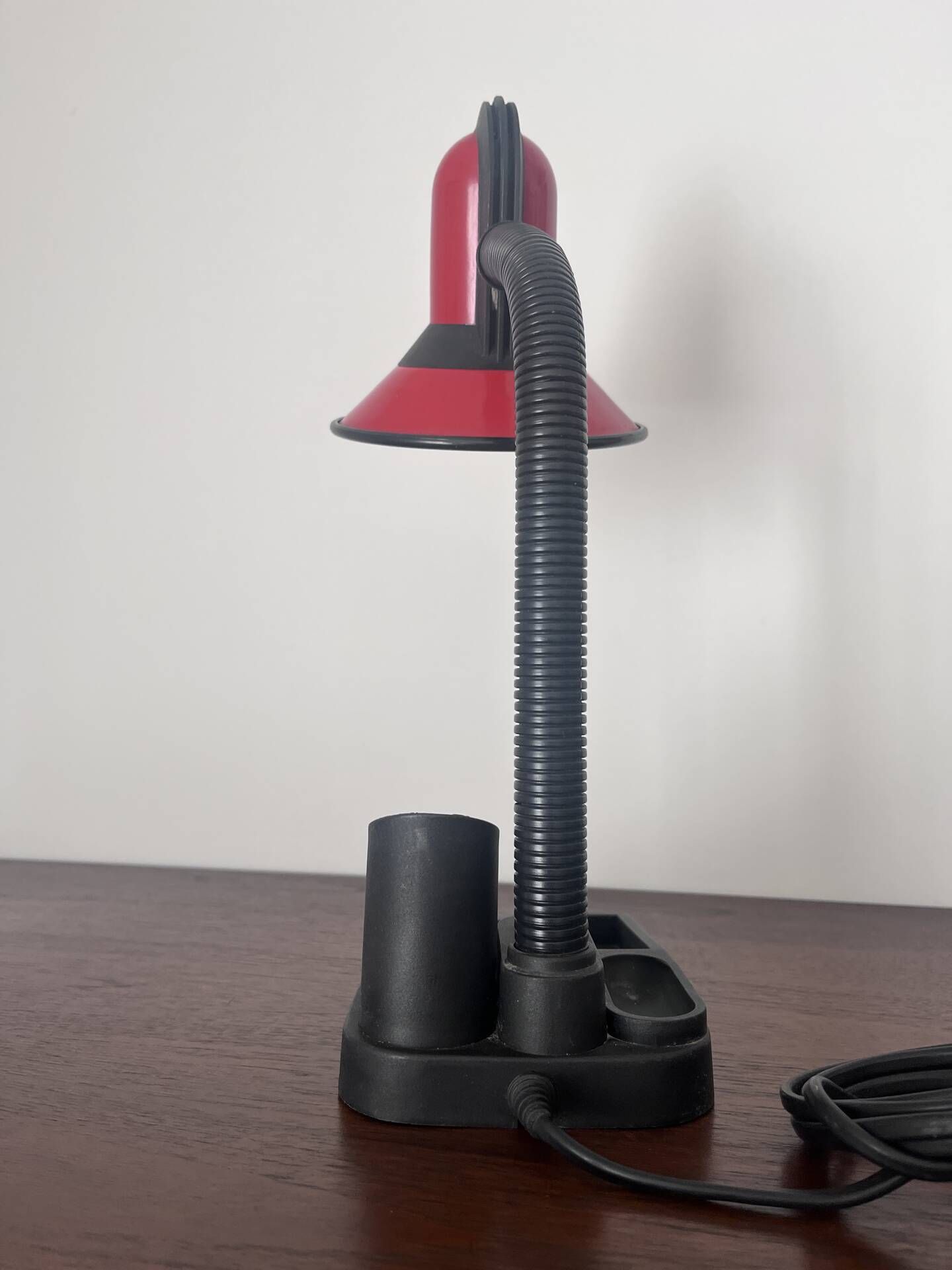 Red phase desk lamp
