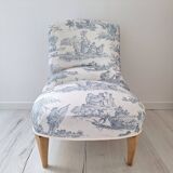 Blue toile de Jouy toad armchair