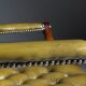 Green leather tufted office chair