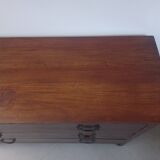Three-drawer chest of drawers in exotic wood