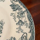 Set of 5 flat plates Longwy model azaleas Art Nouveau