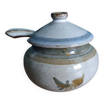 Small pot sugar and mustard bowl signed Atch, Chantal and Thierry Robert