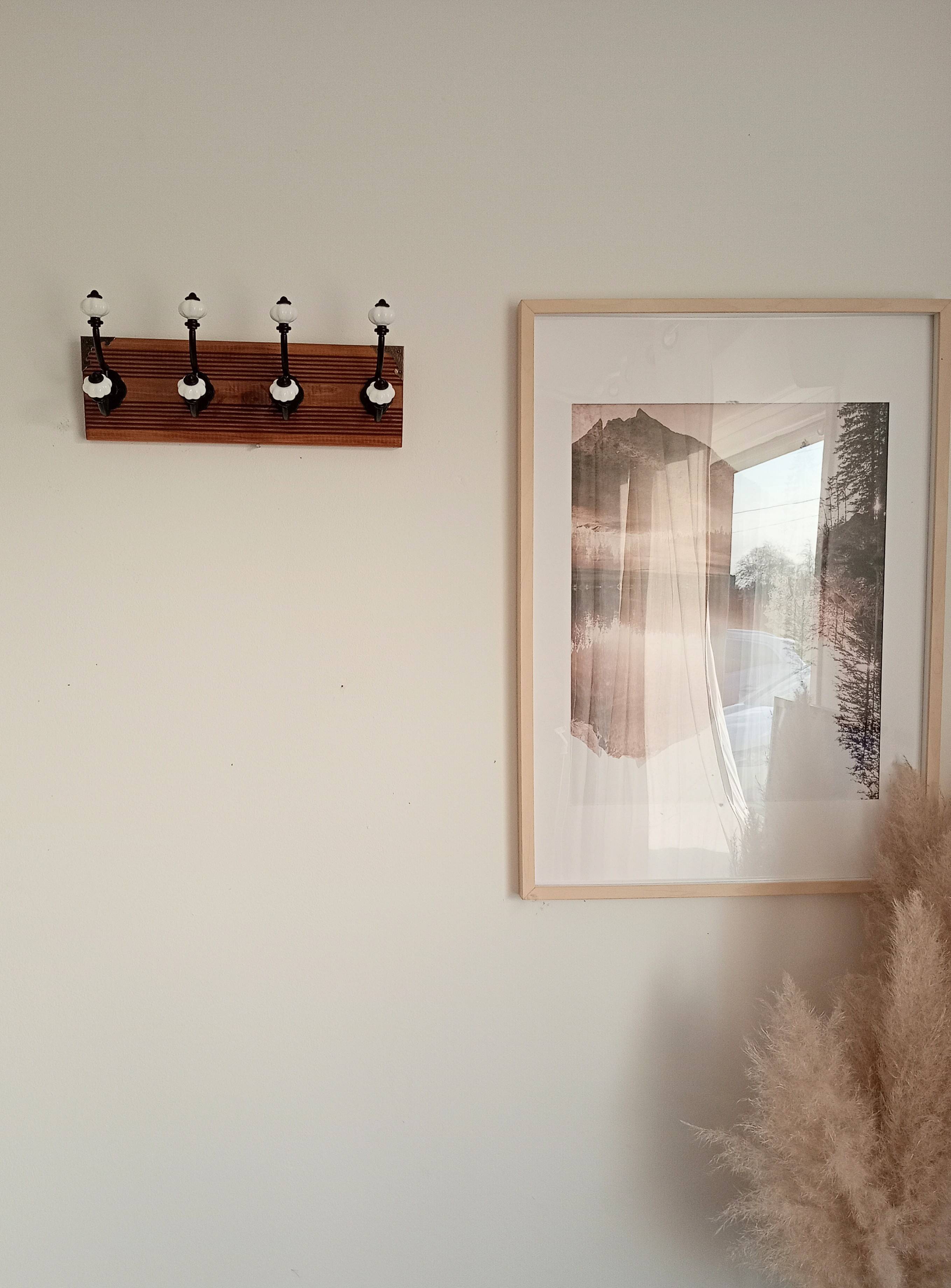 Vintage-style wall coat rack – 4 double hooks – 40 cm