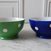 Duo of bowls with klein blue and pistachio green Longchamp 50s