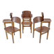 1960s Set of 6 Børge Mogensen Model 122 Oak and Teak Dining Chairs for Søborg Møbelfabric, Denmark