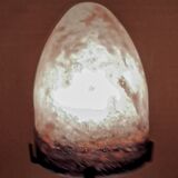 Art Nouveau lamp in marble glass in pink, blue and green hues.
