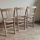 Set of 3 vintage bistro chairs in raw wood (Beech) - Luterma / Ba style