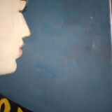 Oil on canvas signed J.Lecigne geisha portrait