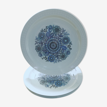 Set of 4 flat plates in Spanish porcelain Pontesa
