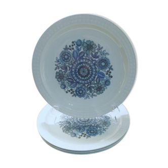 Lot de 4 assiettes plates en porcelaine espagnole pontesa