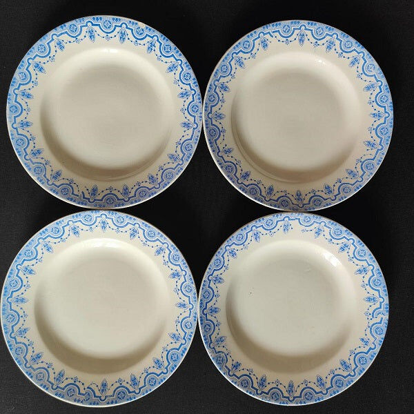 Set of 4 plates Terre de Fer Boch Frères La Louvier