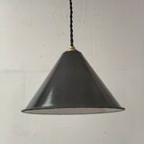 Enamelled sheet metal cone pendant light