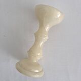 Vintage alabaster-style resin candlestick holder