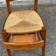 Solid wood and straw valet chair with hanger and drawer