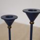 Paire de bougeoirs scandinave bleu et laiton 1970