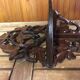 Carved wood wall shelf vintage vine leaves decor #a465