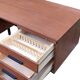Modernist desk with double drawers in formica and metal, 1960.