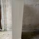 Vintage Parisian wardrobe, pale yellow lacquer, one door, three shelves, one drawer