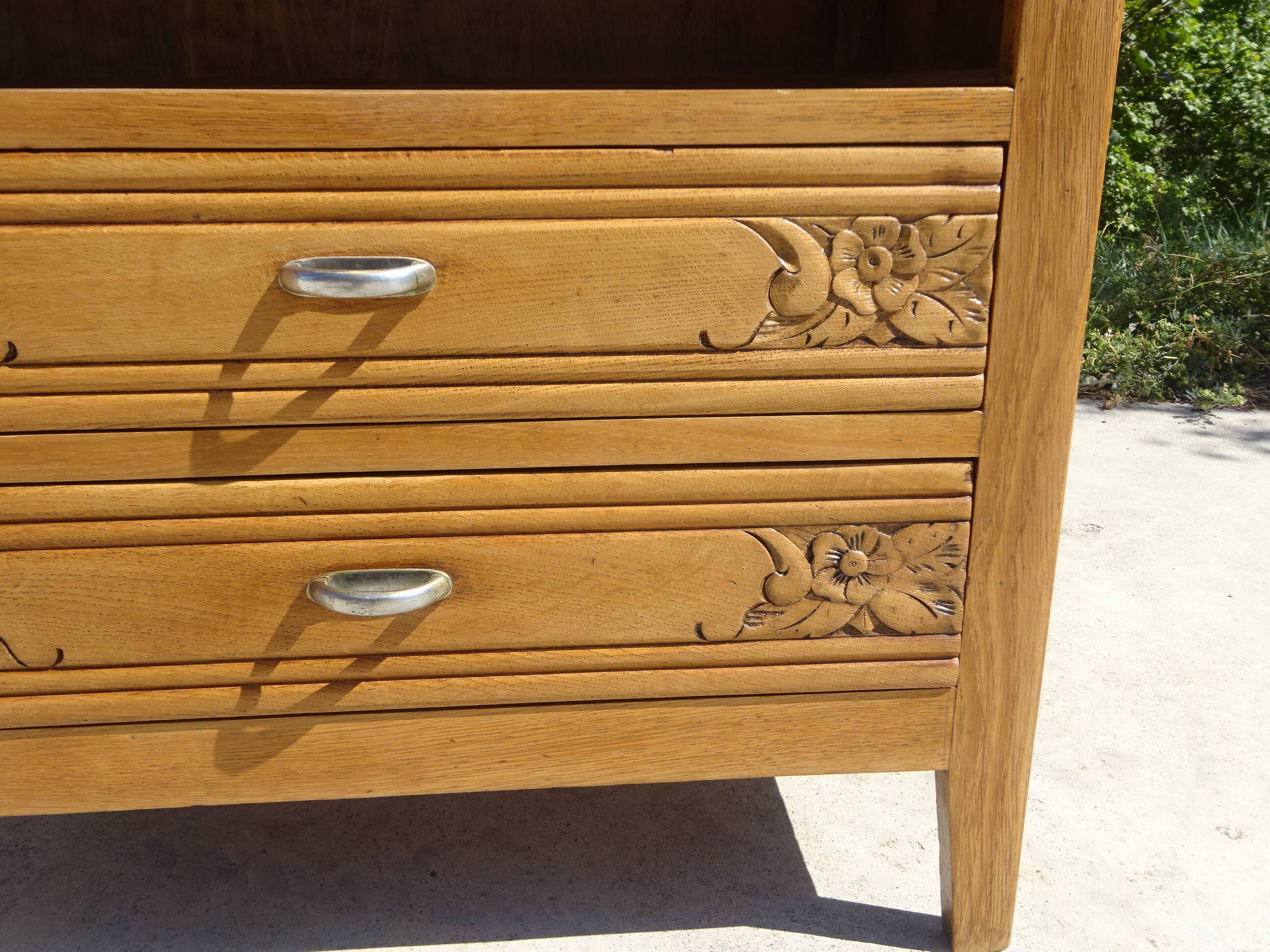 Large oak bedside cabinet