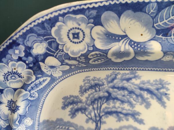 Grand plat de service ancien, Wild Rose par Bell, Cook & Co.