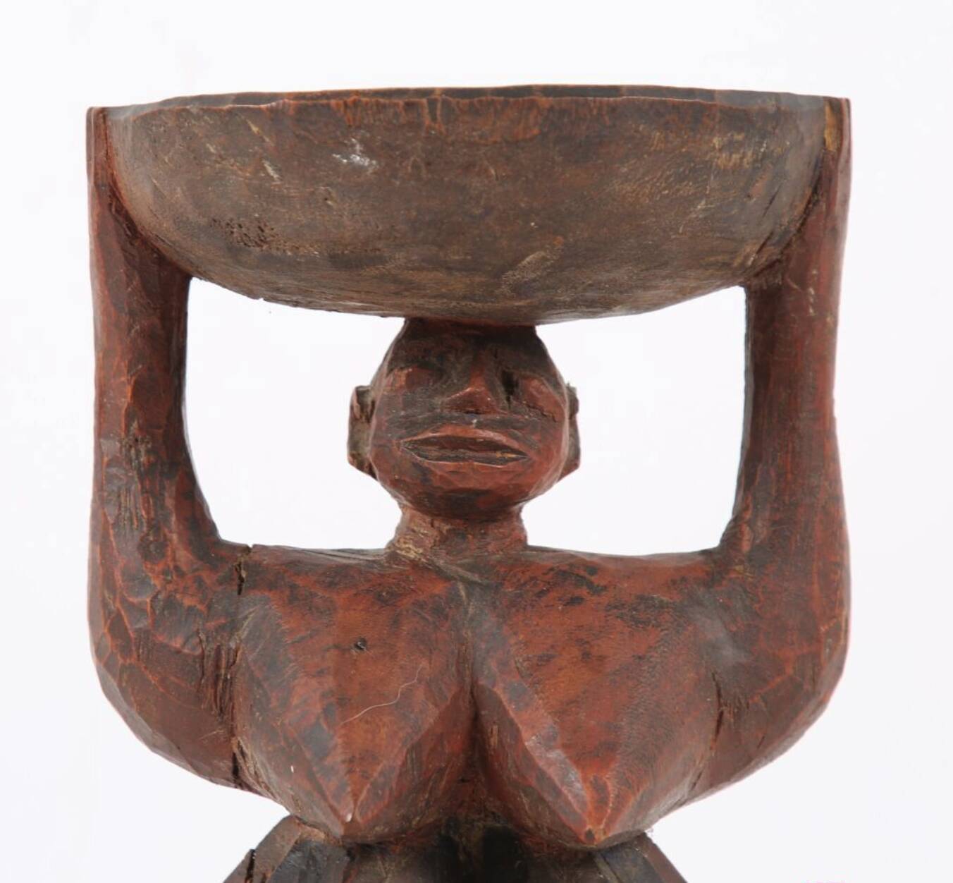 Wooden cup - Woman with pleated skirt (Burkina Faso)