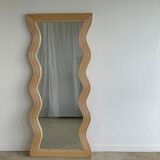 Zigzag rattan foot mirror H:182cm