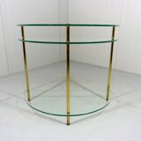 Glass & brass side table, 1970