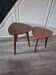 lot de 2 tables basses d'appoint tripode forme triangulaire bords arondis