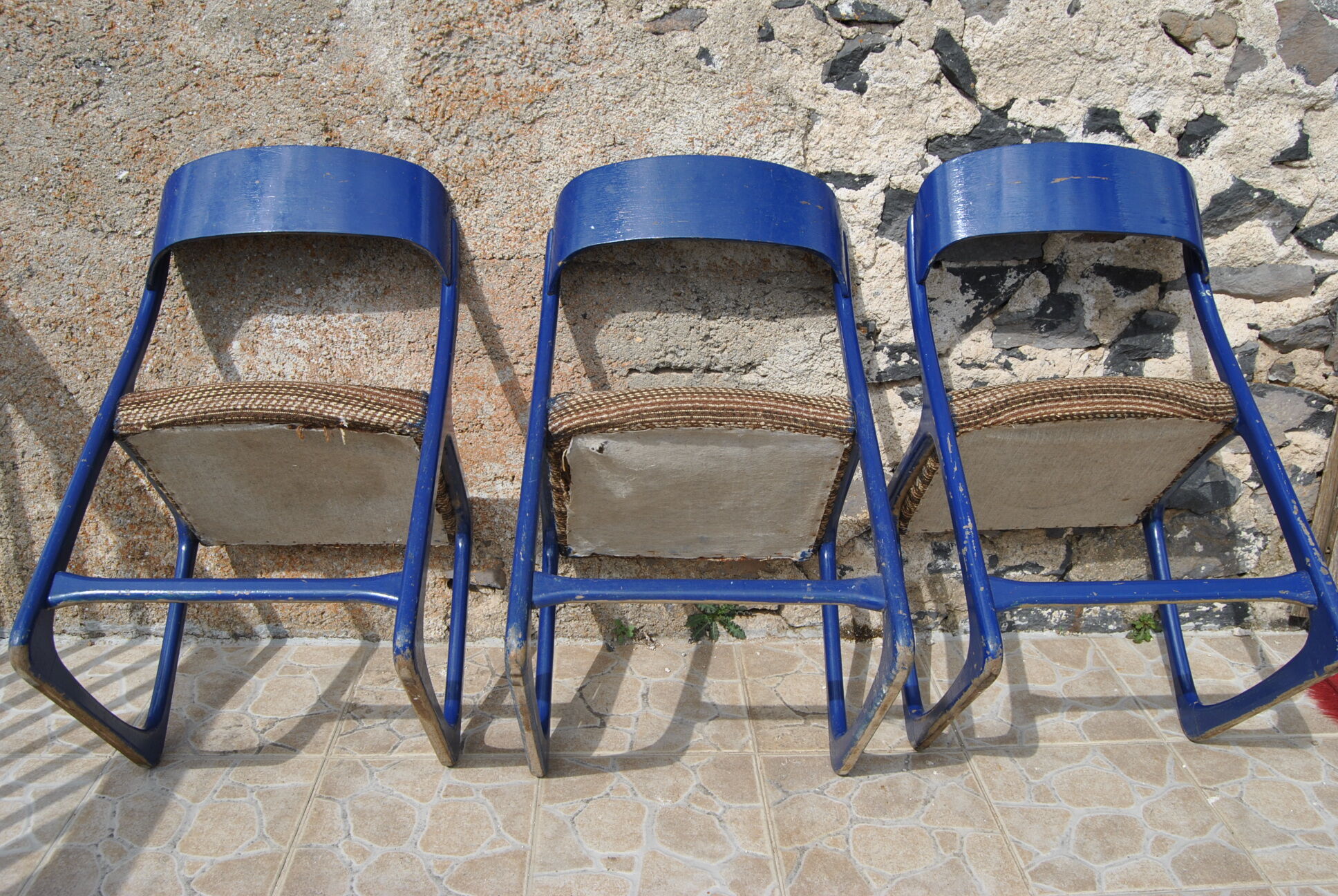 Set of 3 chairs Baumann Sleigh 60s/70s