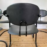 4 Effezeta chairs Italy tubular mid century vintage design 1980