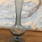 Vintage soliflore twisted glass grey vase