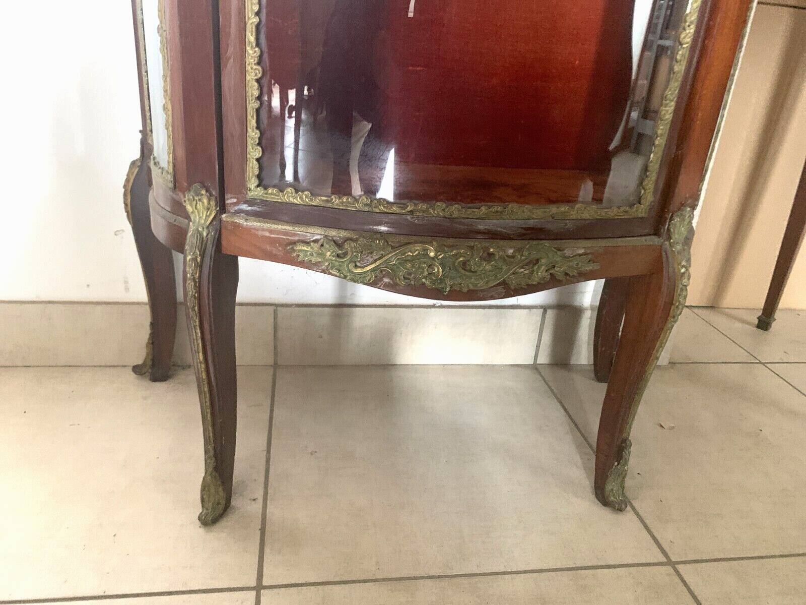 Napoleon III Showcase In Mahogany And Chiseled Bronze 20th Century