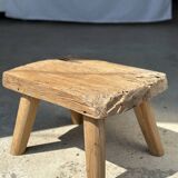 Small side table or stool in four-legged blond teak H:30 L43 l30