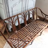 Rattan and bamboo sofa