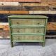 Small green caned chest of drawers - 1980s