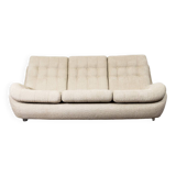 Canapé 3 places space age personnalisable Atlantis en boucle beige années 1970, Tchécoslovaquie