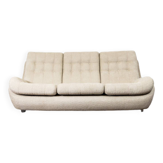 Customizable space age 3 seater sofa Atlantis in beige boucle 1970's, czechoslovakia