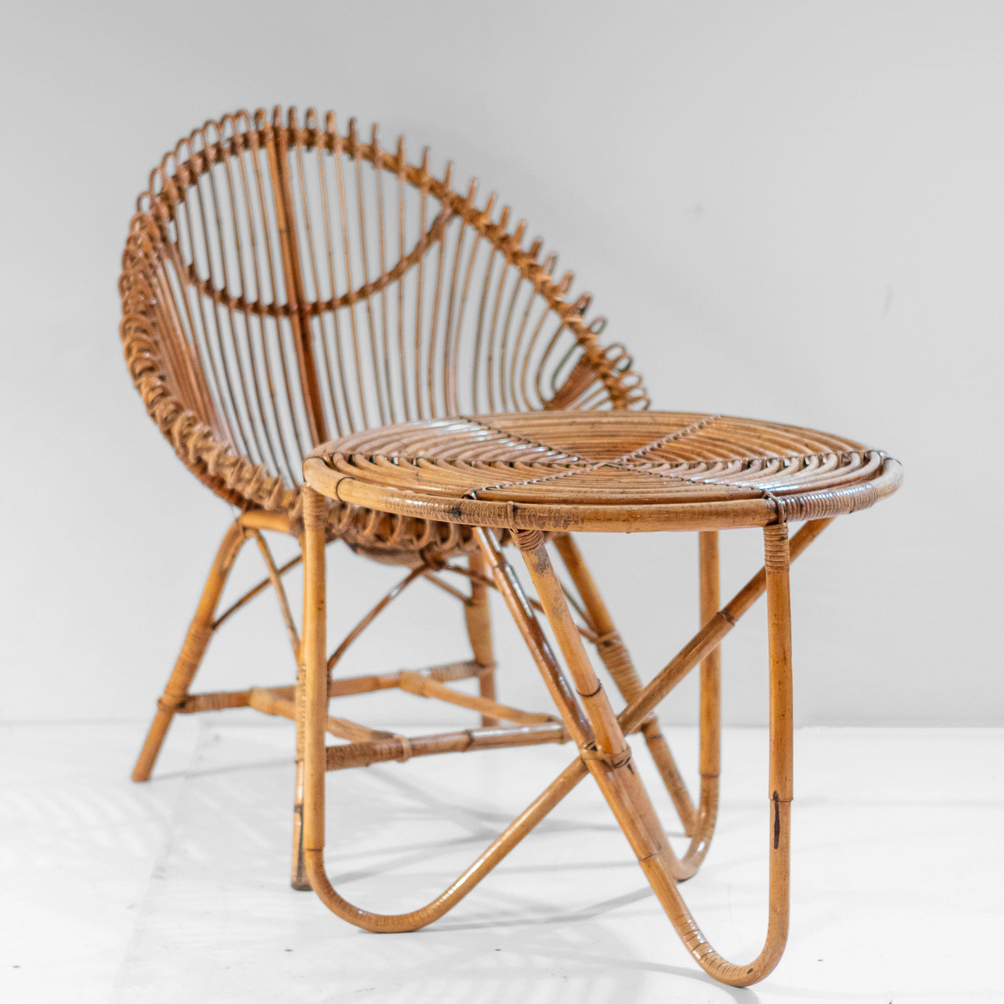 1960 Midcentury Modern Italian Bamboo Lounge Set