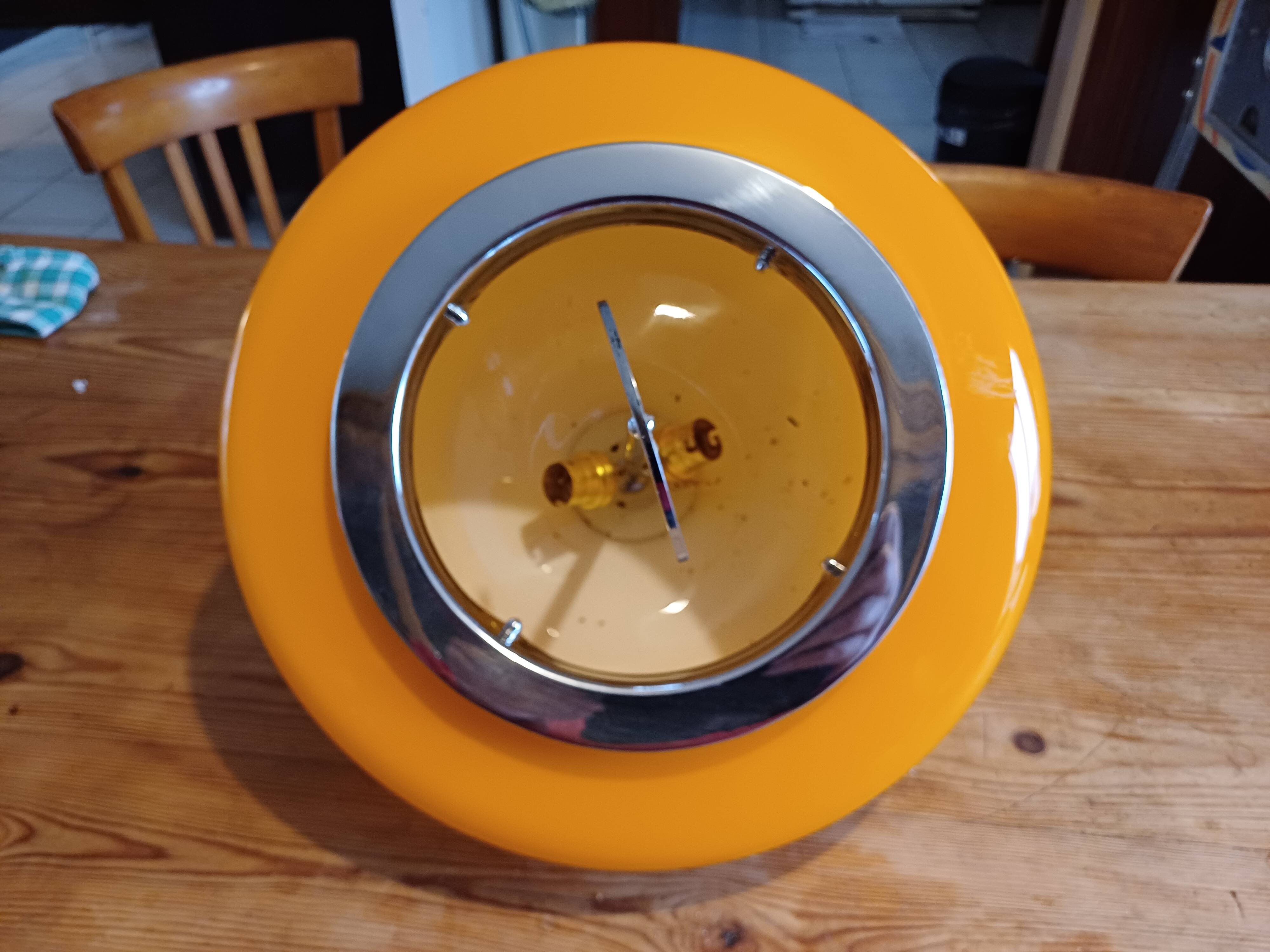 Vintage opaline orange pendant lamp “viro”