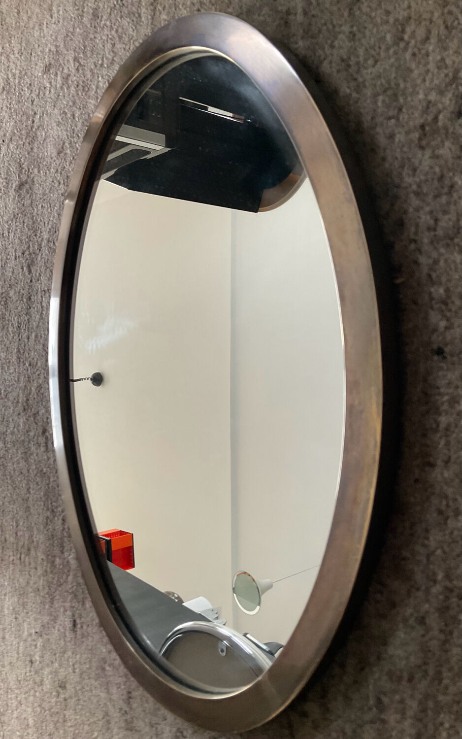 Vintage medallion mirror in solid bronze