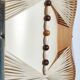 Raffia and wood ceiling lamp. Spain, 1970s.