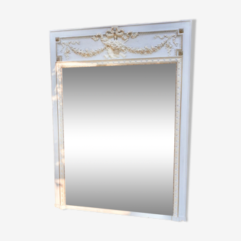 Old wooden overmantel mirror 170x127cm