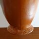 Old Lonchamp iron earth vase polychrome enamels floral decoration - Signed - 36 cm