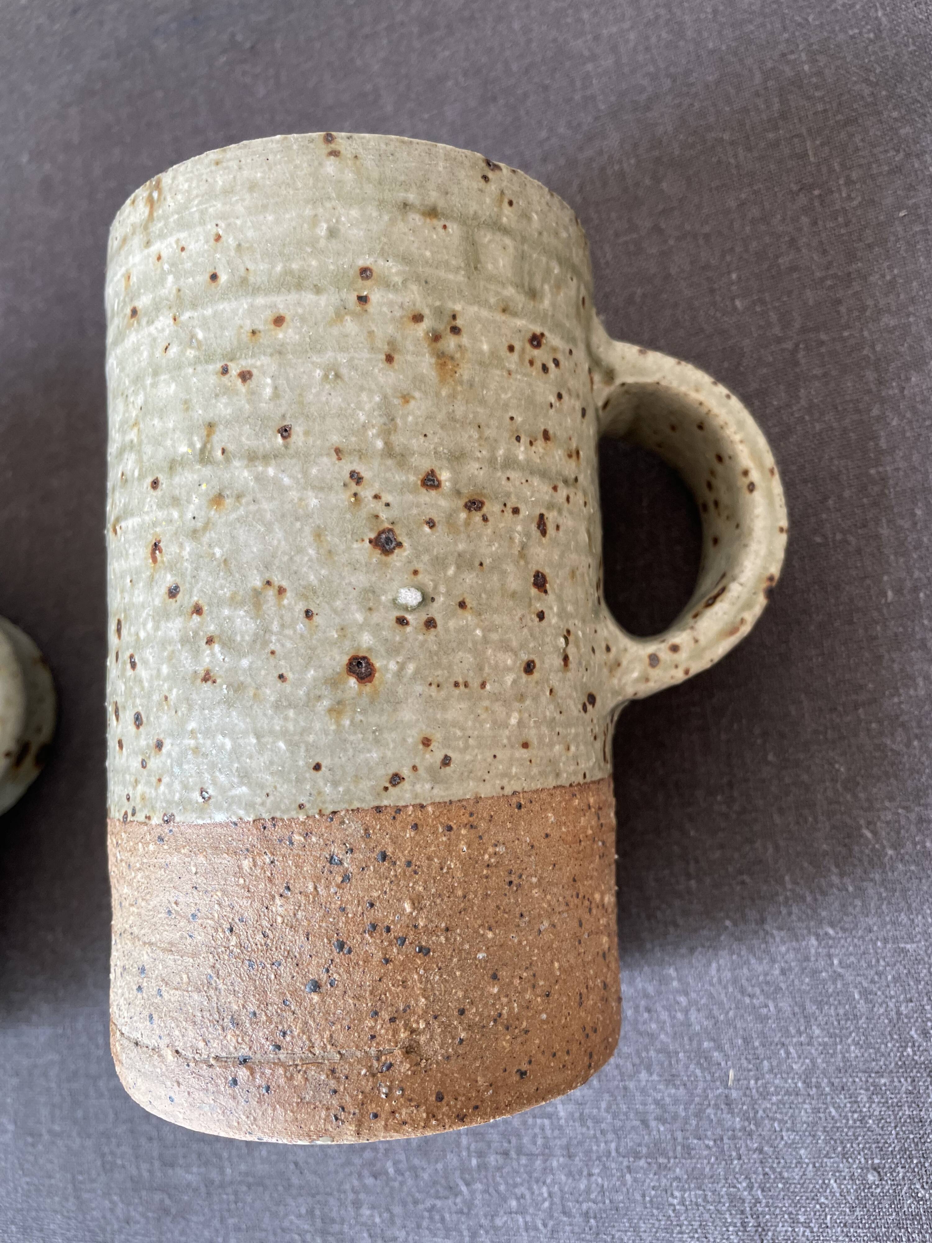 Pyrite stoneware mugs