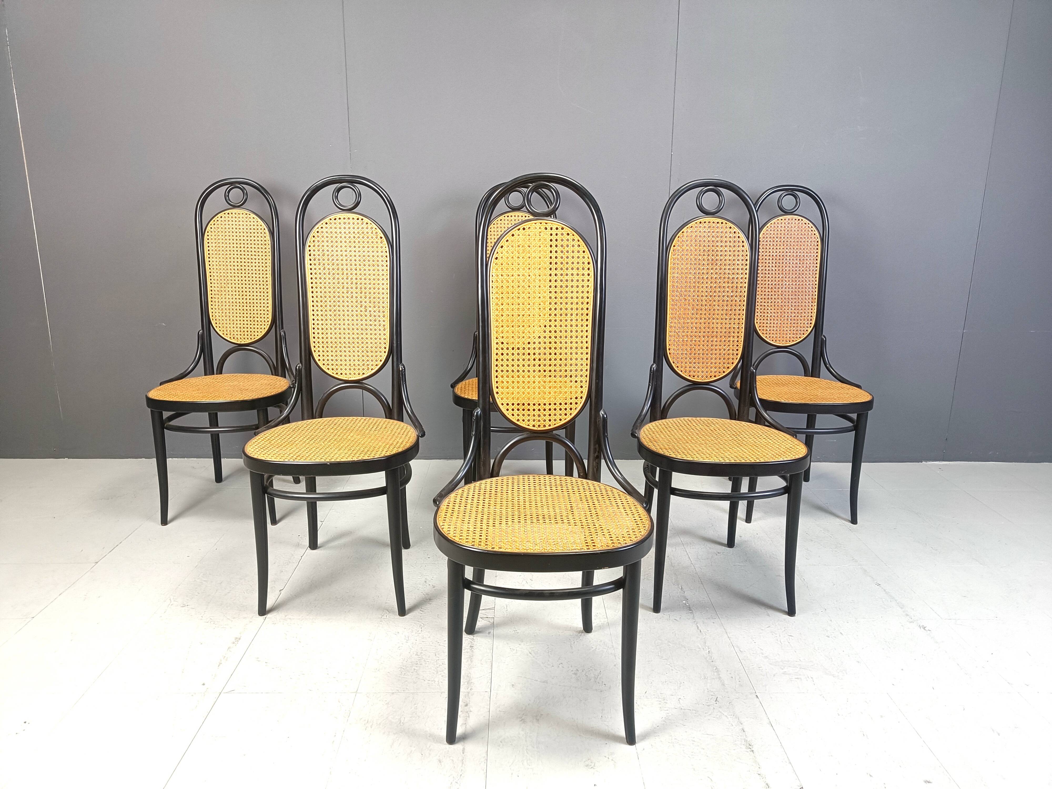 Thonet No. 207 “Long John” Dining Chairs, Set of 6, 1981