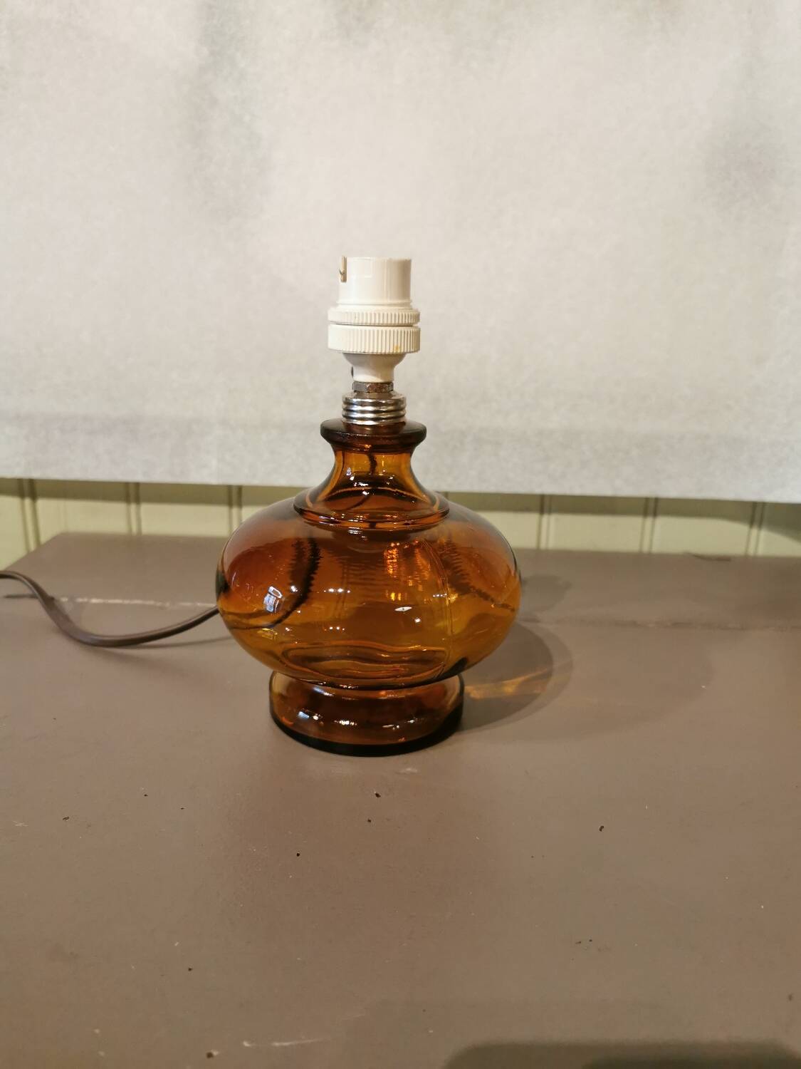 Vintage amber glass lamp base