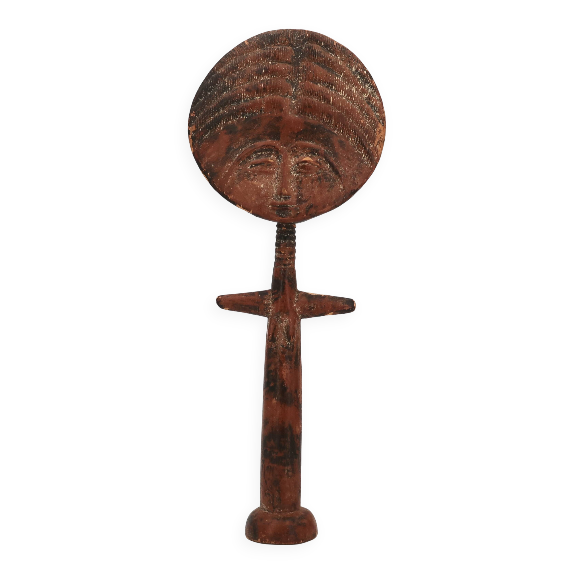 Ashanti Akuaba African Art Statue from Ghana, wooden, 1980s.